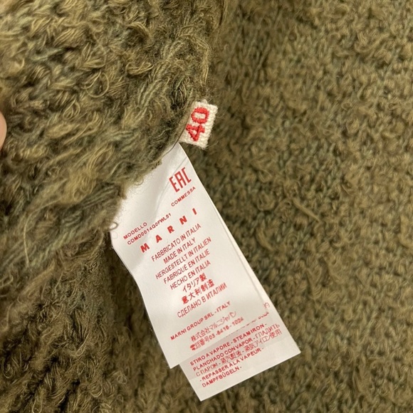 Marni Green Shag Wool Cardigan Sweater - Picture 11 of 15